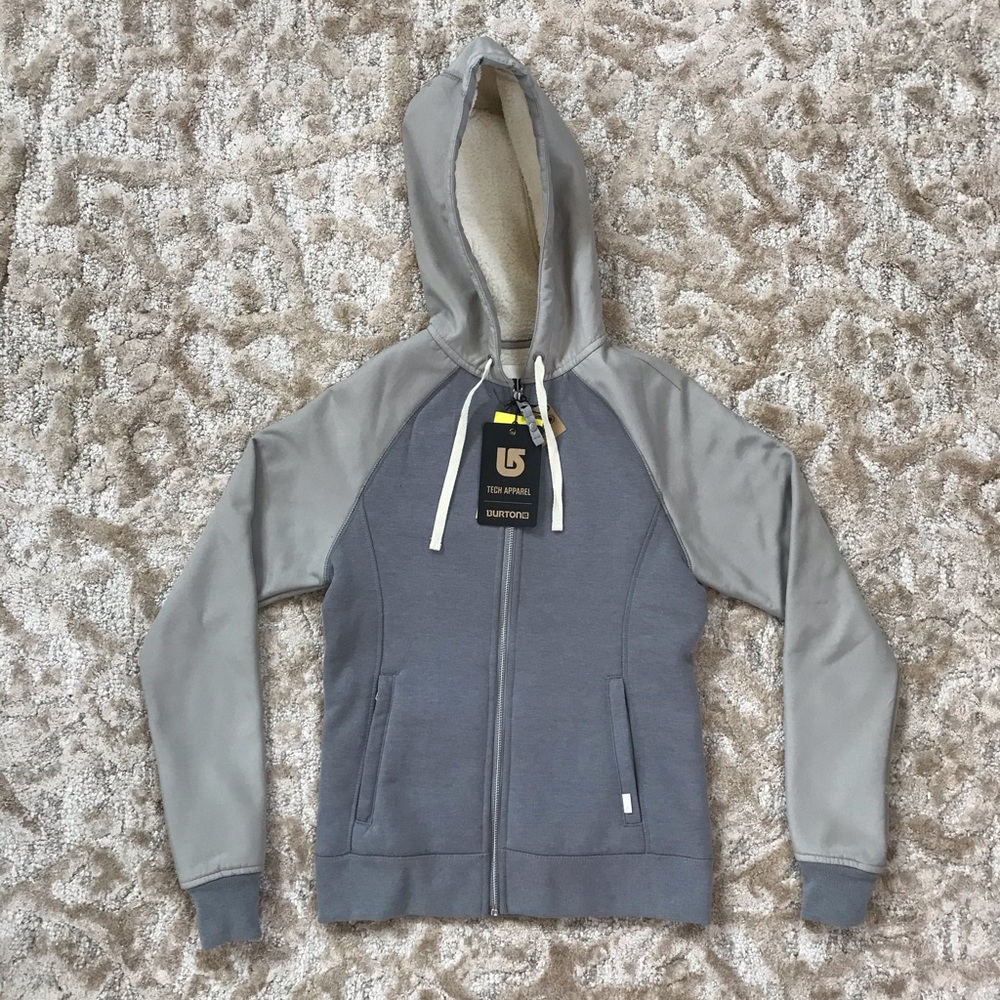 BRAND NEW W TAGS GREY FLEECE BURTON PIPER HOODIE